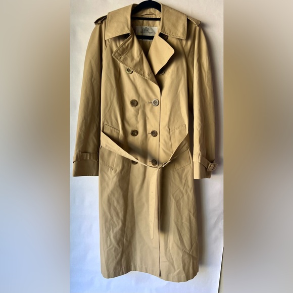 Vintage Aquascutum London‎ Aqua5 Tan Trench Coat size 8 - Picture 1 of 10